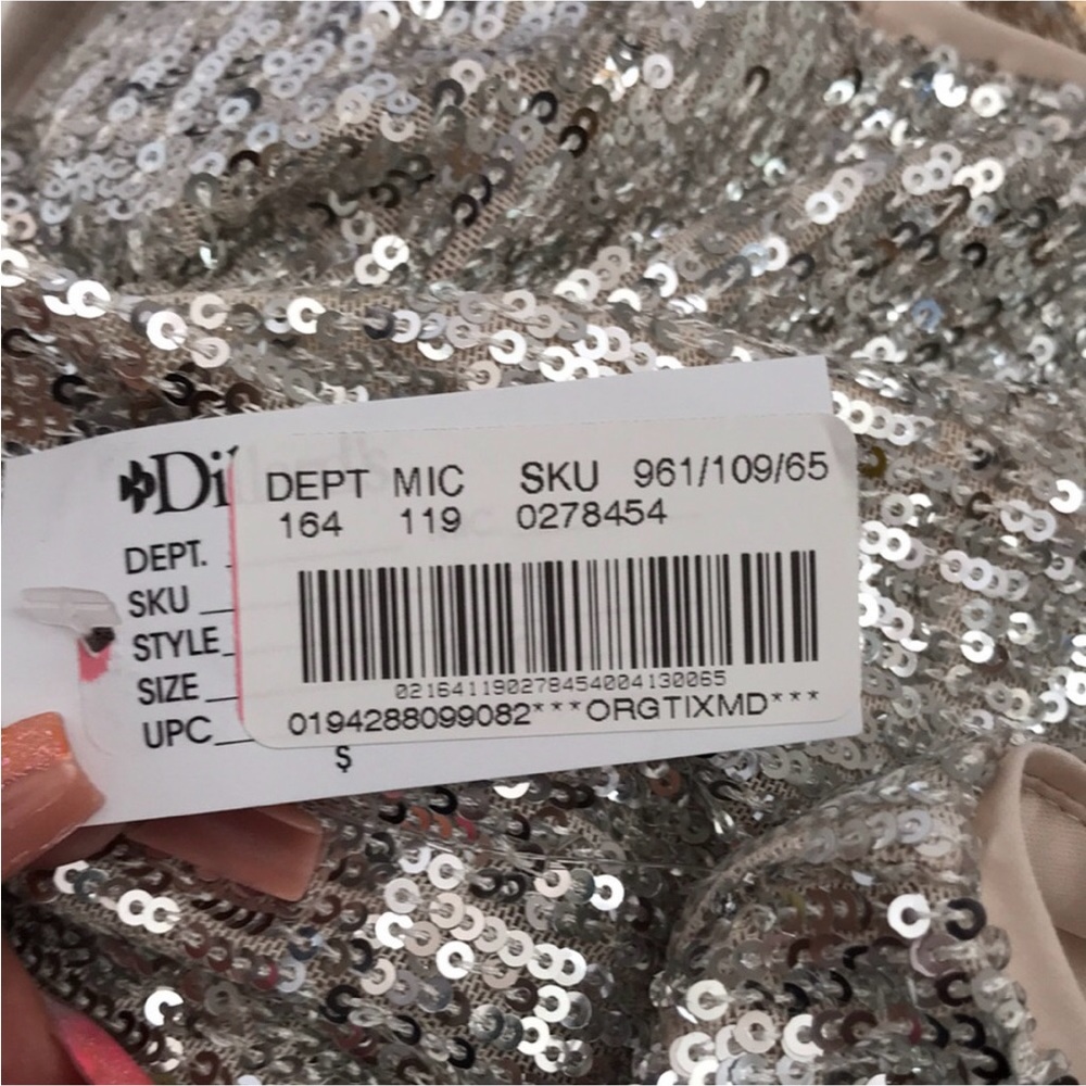 Chelsea & Violet L silver and gold sequin dress size L party dress - Picture 13 of 13